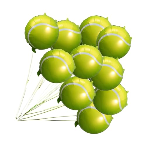 QUMIIRITY 10st Aufblasbarer Tennisballon Ballons Zum Aufdecken Des Geschlechts Gefälligkeiten Für Sportpartys Aufblasbares Tennis Geburtstag Luftballons Dekoration Blase Aluminiumfolie Green von QUMIIRITY