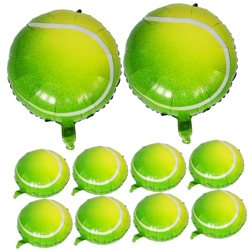 QUMIIRITY 10st Aufblasbarer Tennisballon Ballons Zum Aufdecken Des Geschlechts Gefälligkeiten Für Sportpartys Zubehör Für Sportgeburtstage Tennis-party-folienballon Green Aluminiumfolie von QUMIIRITY