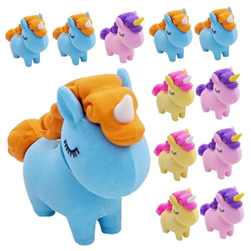 QUMIIRITY 12st Radiergummi 3d-puzzles Für Kinder Einhorn-gastgeschenke Party Klassenzimmer Belohnung Kinderspielzeug Für Mädchen Mini-radierer Lernspielzeug Mini-spielzeug 3d-radierer von QUMIIRITY