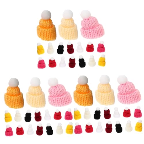 QUMIIRITY 150 STK Mini-mütze Miniatur-puppenhut Mini-Hut Mini-wollmütze Dekorative Strickmützen Mini-flaschenhut Kleine Weihnachtsmützen Miniatur-strickmützen Puppenbastelhüte Polyester von QUMIIRITY