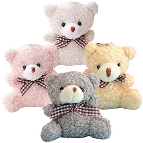 QUMIIRITY 16 STK Schlüsselanhänger Plüschfigur Spielzeug Mini-Puppen Mikrospielzeug Plüschbär Dekoration Teddybärchen Plüsch Anhänger Rucksackanhänger entzückender Bärenpuppenanhänger von QUMIIRITY