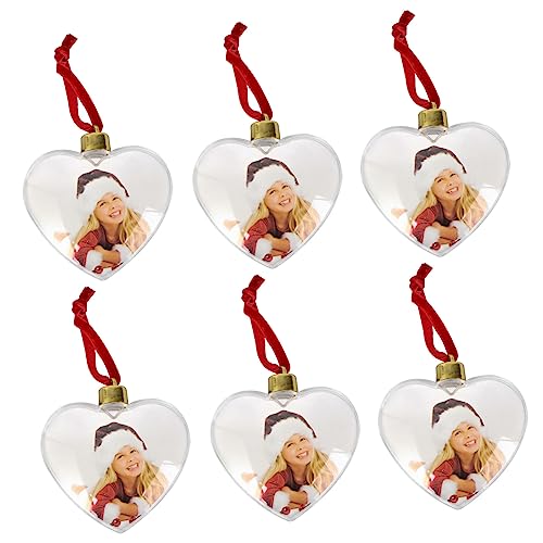 QUMIIRITY 18 STK Fotokugel-anhänger Klare Fotokugeln Klare Ornamente Für Das Handwerk Weihnachtsfotorahmen Mini Hängende Fotodekoration Weihnachtskugeln Als Ornamente Party Weiß Plastik von QUMIIRITY