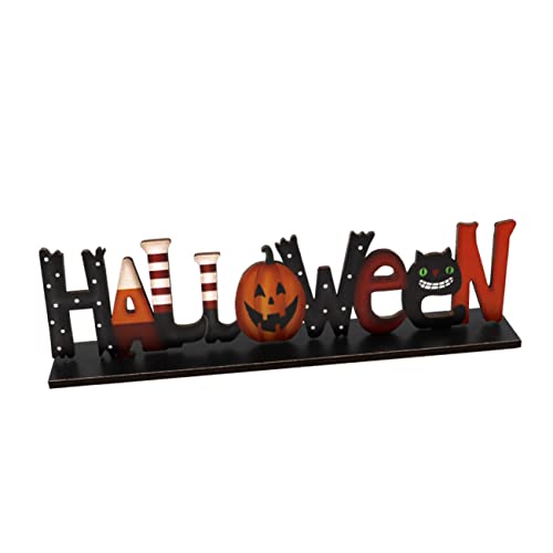 QUMIIRITY 1stk Halloween-Ornamente Gruseliges Zeichen Heimdekoration Lebhaftes Halloween-Requisiten Halloween-Dekorationen Im Innenbereich Halloween-innendekoration Wohnkultur Hölzern von QUMIIRITY