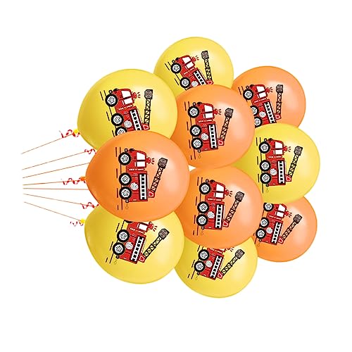 QUMIIRITY 20 Stück 12 Ballons bedrucken Ballonfüllmaschine Gebäckballons Fahnenballon ballonie kidsballonie geburtstagsluftballons birthday balloons fire truck Latexballons Partyballons von QUMIIRITY