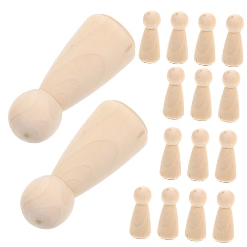 QUMIIRITY 20pcs Unvollendete Peg Dolls Holzstift Puppen Farbmalerei Stifte Holz Leere Peg DIY Holzfiguren von QUMIIRITY