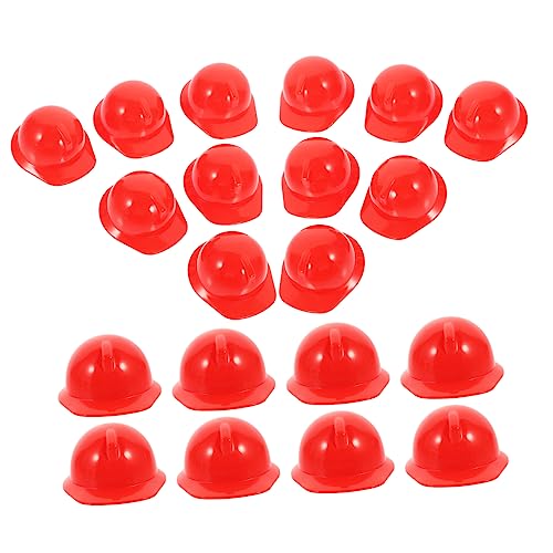 QUMIIRITY 20st Haustier Hut Schutzhelm Sonnenschutz Schutzhelme Schutzhelm Mit Kinnriemen Schutzhelm-kinnriemen Mini-schutzhelmdekorationen Mini-helme Puppenhüte Cake Topper Helm Plastik Rot von QUMIIRITY