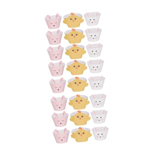 QUMIIRITY 24Stücke Bunny Cupcake Wrapper Tierische Partydekoration Für Ostern Muffinförmchen Mit Kaninchenmotiv Zubehör Für Kindergeburtstage Und Feiern von QUMIIRITY