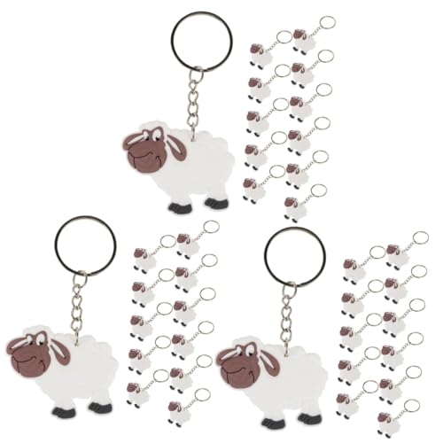 QUMIIRITY 36 Stk Schlüssel anhänger für Schafe Taschenanhänger mit Schaf Tierpuppe Schlüsselanhänger Tierischer Schlüsselanhänger Cartoon Schlüsselanhänger entzückender Anhänger PVC Weiß von QUMIIRITY