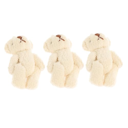 QUMIIRITY 3st Puppe Aus Perlensamt DIY Bärenmaterial Kleidung Dekorativer Bär Kleine Bärenpuppe DIY Kleidungsverzierung Bärenpuppe Für Kleidungsdekoration Hut- Pp Baumwolle Beige von QUMIIRITY