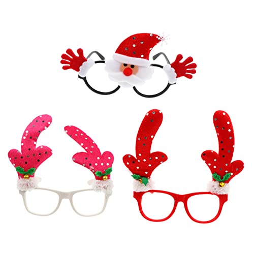 QUMIIRITY 3st Weihnachtsbrille Kind Sonnenbrille Silvester-party-brille Weihnachtsbaum-sonnenbrille Weihnachtsfeier Kinderbrille Urlaubsfoto Weihnachtsgeschenke Kunststoffe Und Vliesstoffe von QUMIIRITY