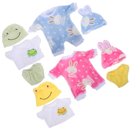 QUMIIRITY 4 Sets Babypuppen-Kleidung, Outfit Für 12-Zoll-Reborn-Puppen, Mädchen-ankleidekleidung, Pyjamas, Realistische Babypuppen-zubehör, Weicher Niedlicher Häschen-Overall von QUMIIRITY