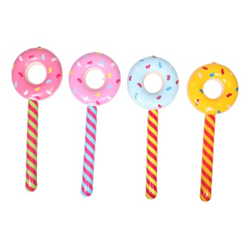 QUMIIRITY 4 Stück Aufblasbarer Donut-stick Aufblasbare Donut-lutscher-spielzeuge Schwebend Dunkin Donuts Hallen Lutscher Für Kinder Gefälschte Süßigkeiten Schwimmer Party Ballon Krapfen Pvc von QUMIIRITY