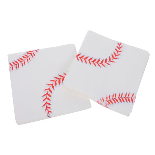 QUMIIRITY 40st Baseball-serviette Sportparty-versorgung Baseball-party-dekorationen Bunt Bedruckte Servietten Baseball-partyservietten Tischservietten Serviettendekor Papier Weiß von QUMIIRITY