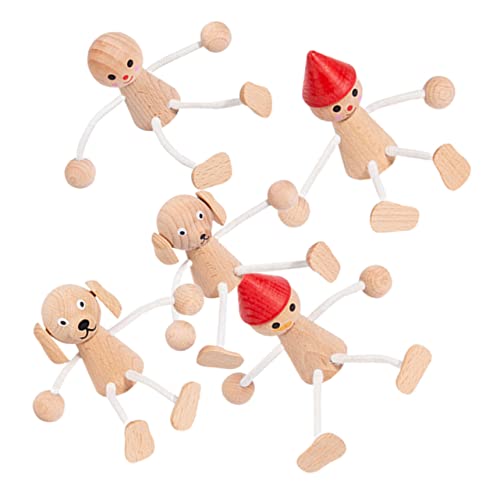 QUMIIRITY 5pcs Holzpuppen Holzpuppen Holzfiguren Innenpuppen Tierverzierungen von QUMIIRITY