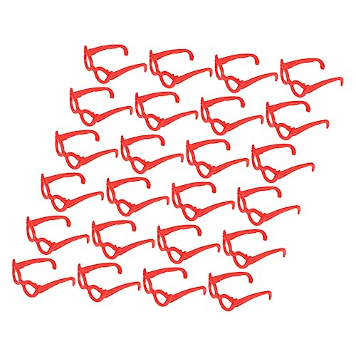 QUMIIRITY 60St Mini-Brille kunststoffgläser puppenkleidung Miniaturbrillen Puppen-Anziehspielzeug Miniatur-Puppenzubehör Miniaturpuppen-Sonnenbrille stilvolle Brillenrequisiten Plastik rot von QUMIIRITY