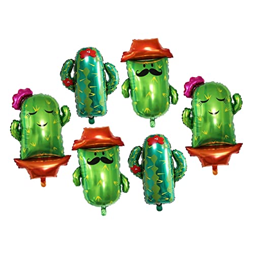 QUMIIRITY 6St Geburtstagsdekorationen aufblasbarer Kaktus mexikanisches Dekor hawaiianisches Partyzubehör hochzeitsdeko große Kaktusballons Ballonbogen Pfirsich und Rosa Aluminiumfolie Green von QUMIIRITY