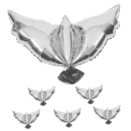 QUMIIRITY 6St Taube Ballon hoste reminescence luftballons balons gartenflies gasballon Hochzeits-Geburtstagsdekoration dekorative Requisiten für Partys Partygeschenke Aluminiumfolie Silver von QUMIIRITY