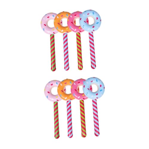 QUMIIRITY 8 Stk Aufblasbarer Donut-Stick Party Aufblasbares Spielzeug für Schwimmbecken Ballon hühner spielzeug aufblasbare donut aufblasbarer Lutscher Donut Lutscher aufblasbare Sticks PVC von QUMIIRITY