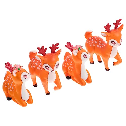 QUMIIRITY 8 Stk Mikro-Landschaftsverzierung Puzzle-Spielzeug Märchengarten Tiere Minifiguren Reh animal figures tooniesfiguren decor Mikro-Landschafts-Hirschdekore Miniatur-Hirschfiguren PVC von QUMIIRITY