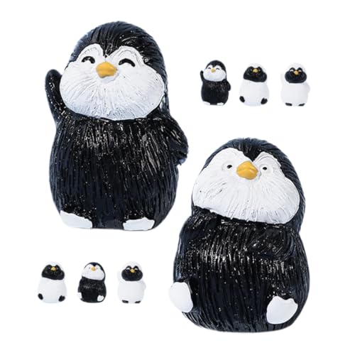 QUMIIRITY 8St Mikrolandschaft Pinguin Miniatur-Feenfiguren Meerestierskulptur Miniatur-Pinguinfiguren Puppenhaus-Dekoration Niedliche Deko Miniaturen schmücken Pinguin-Kuchendekoration Harz von QUMIIRITY