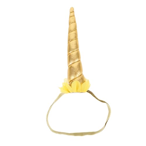 QUMIIRITY Einhorn-stirnband Tierisches Haarband Einhorn Stirnband Einhorn-kopfbedeckung Einhorn-kopfschmuck Glitzerndes Einhorn-horn-stirnband Einhorn-gastgeschenke Plastik Golden von QUMIIRITY