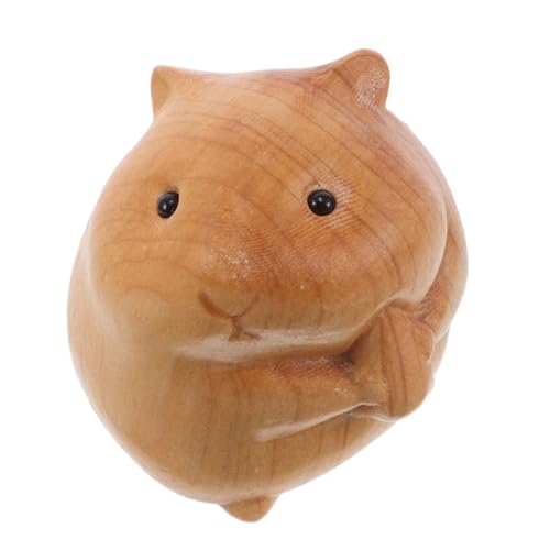 QUMIIRITY Hamster-Ornament deko Figur Kommode tragbare Lampe Beine der Kücheneinheit -Shell Tischlampe aus Rattan Holzhandwerkstiere Tierstatue Tierdekoration aus Holz Hamster- von QUMIIRITY