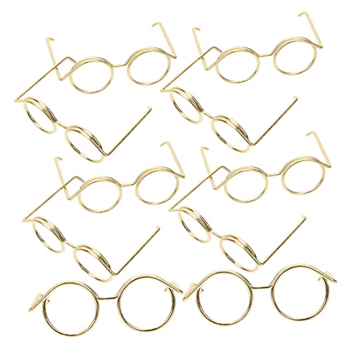 QUMIIRITY Kleine Puppenbrille Mini Brillen Für Puppen Metallrahmen Runde Gläser Klassisches Puppen Zubehör Perfekt Für Das Ankleiden Von Spielzeugpuppen Metallbrille Basteln von QUMIIRITY