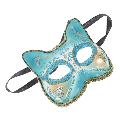 QUMIIRITY Maske halloween kinderkostüme costume Verkleidung gesichtstassen half face mask the mask Katzenkopf Cosplay dekorativ Partygeschenk Partyzubehör Plastik Sky-blue von QUMIIRITY