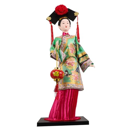 QUMIIRITY Traditionelle Kleidung Puppen Traditionelle Handarbeit Stil Stoffpuppe Ornamente Handarbeit Puppe Puppe Figurine Seide Figur Puppen Grün Polyester von QUMIIRITY