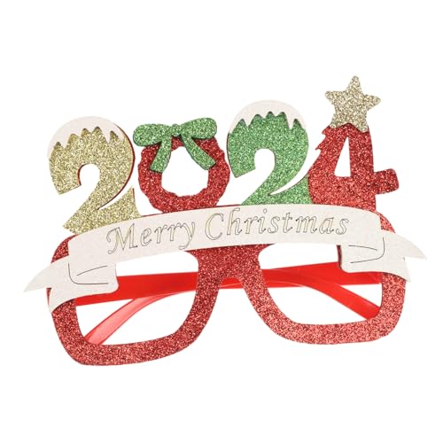 QUMIIRITY Weihnachtsbrillengestell Ornamente Weihnachtsbrillendekor Glitzerbrille weihnachtsparty accessoires weihnachtsfotos accessoires Gläser Dekorationen Brille Foto-Requisite Filzstoff von QUMIIRITY