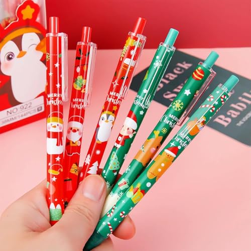 15 Stück Weihnachten Kugelschreiber, Weihnachtsstifte Weihnachts Kleinigkeiten Mitgebsel Geschenke Stifte, 0.5mm Weihnachtskugelschreiber Schule Weihnachtsgeschenke Set für Studenten Kinder Kollegen von QUOHE