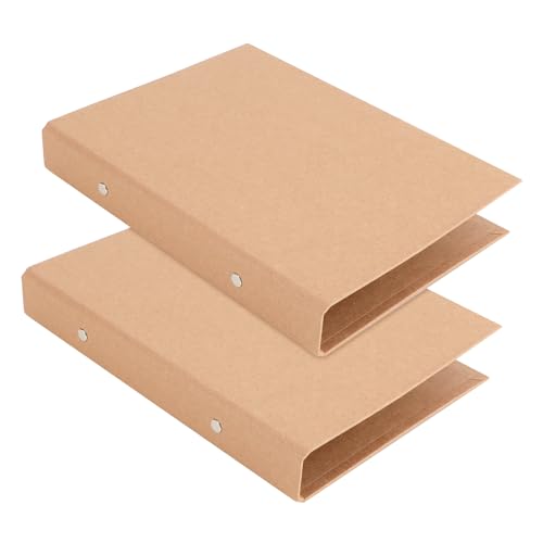 2 Stück Ringbuch A5 Nachfüllbar Kraftpapier, A5 Ringbuch, Ringordner, A5 Ringbuch Ringbuchordner mit 2 Ringen Ringbuchordner, zum Hinzufügen Broschüren-Cover Papiere Lose Blätter für Schule & Büro von QUOTRE