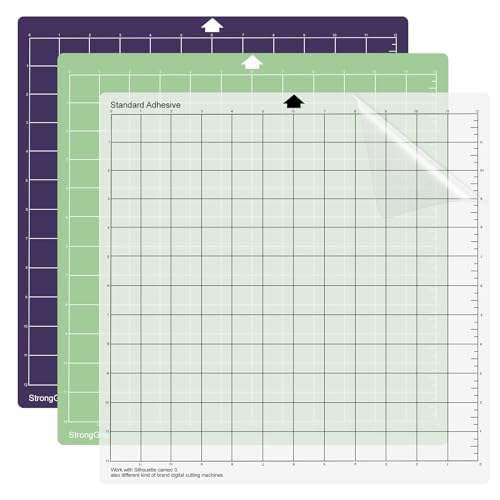 3 Stück Cutting Mat Plotter for Silhouette Portrait/Cricut Maker/Explore, Schneidematte Plotter, 34.5 x 32.5 cm(12x12 Zoll) StandardGrip Klebstoff klebrig Matte von QUOTRE