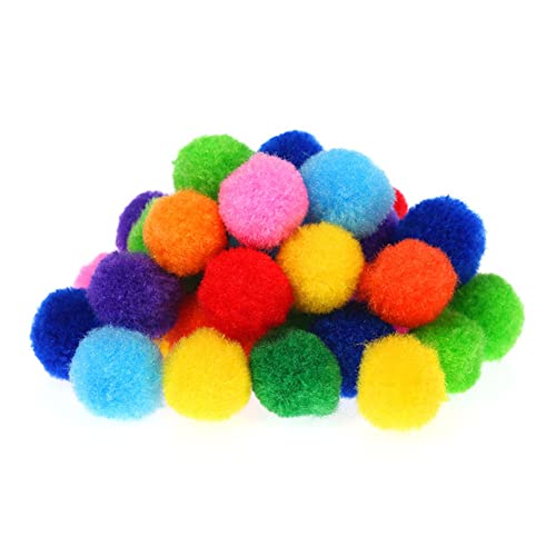 1 Beutel 2,5 cm Pompom-Ball bunte Pompons DIY kreative Basteln Dekorationen farbige Baumwollquaste Bälle für Weihnachten, Valentinstag, Geburtstag, Party von QUUPY