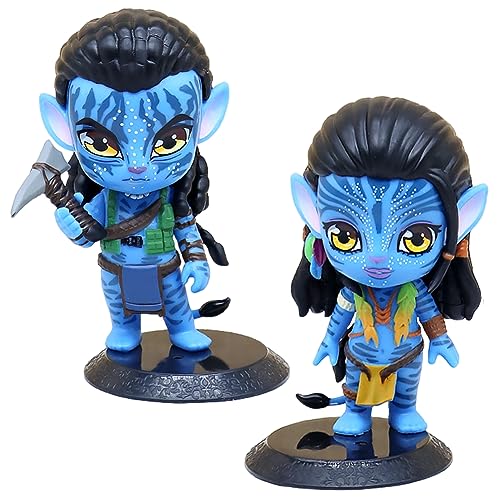 2Pcs AVA-Tar Figuren, AVA-Tar Mini Figuren Set AVA-Tar Mini Figuren Kuchen Dekoration PVC Action Figur Modell Kleines Karikatur Figuren Set Ideal für Sammlungen von Filmfans von QWEPU