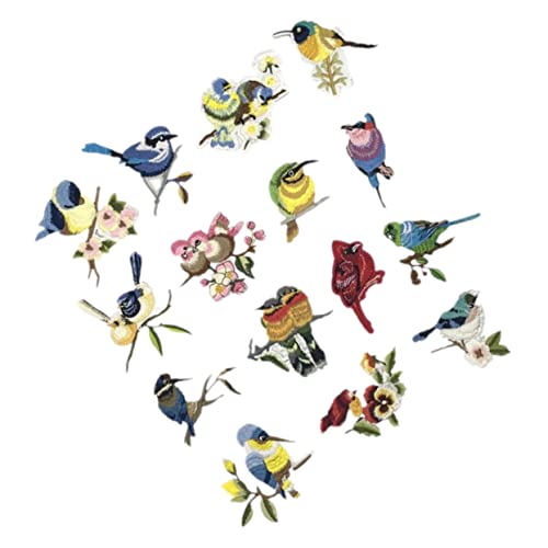 Applikationen for Kleidung,Stickapplikationen,15Stk Vogel Stickerei Patch Kleidung Applikation von QWFVHJ