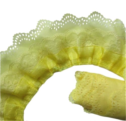 Bandbesätze for Nähen, Verzierungen for Kleidung, 5 Meter 3-lagiges, plissiertes Organza-Mesh von QWFVHJ