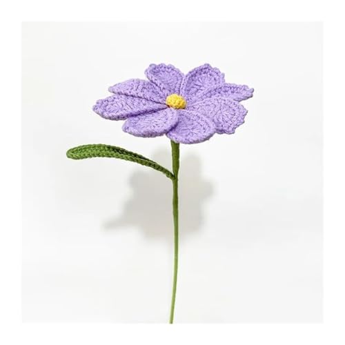 QWFVHJ Gestrickter Blumenstrauß, Künstliche Blumen, Häkelblumen, Handgefertigter gewebter Simulationsstrauß, Fertige Gesangsblume, Einzelstück, Dekor, Künstlich(Lavender) von QWFVHJ