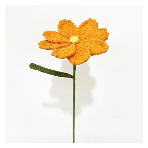 QWFVHJ Gestrickter Blumenstrauß, Künstliche Blumen, Häkelblumen, Handgefertigter gewebter Simulationsstrauß, Fertige Gesangsblume, Einzelstück, Dekor, Künstlich(Yellow Gn8) von QWFVHJ