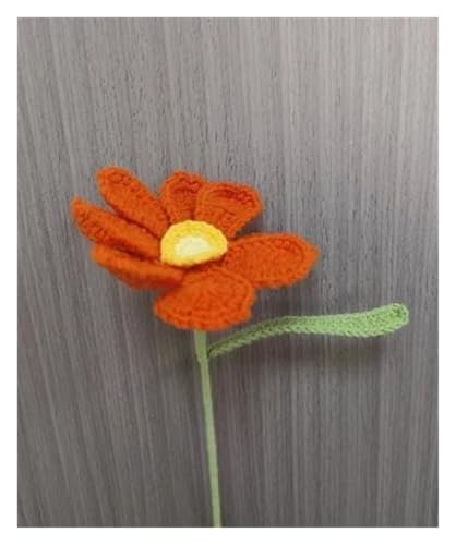 QWFVHJ Gestrickter Blumenstrauß, Künstliche Blumen, Häkelblumen, Handgefertigter gewebter Simulationsstrauß, Fertige Gesangsblume, Einzelstück, Dekor, Künstlich(Yellow Gn8 2) von QWFVHJ