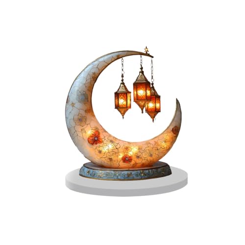 QWFVHJ Ramadan-Dekorationen for den Heimtisch, Ramadan-Mubarak-Schild, 16,8 cm x 20 cm, Eid-Mubarak-Dekorationsornament, Festival-Mond-Dekorationsornamente von QWFVHJ