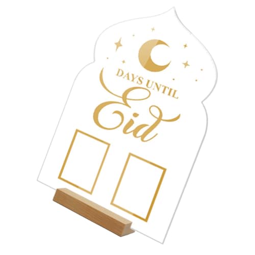 QWFVHJ Ramadan-Dekorationen for den Heimtisch, Ramadan-Mubarak-Schild, 4 Stück Countdown-Ornamente, Tischdekoration, individuelle LED-Schilder, Plaketten, individuelle Plakette, Zeitplanung von QWFVHJ