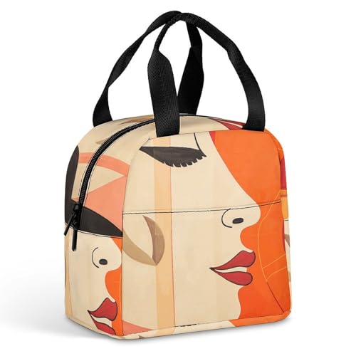 Lunchtasche für Erwachsene, warme Farbpalette, Lunchbox für Damen und Herren, isolierte Lunchtasche, auslaufsicher, Kühltasche, wiederverwendbar, Lunch-Organizer für Arbeit, Picknick, Strand von QWJKM