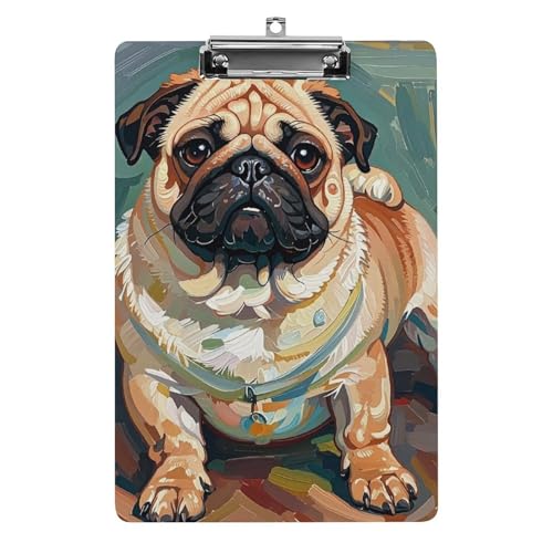 Niedliches Bago-Hunde-Klemmbrett für Ölgemälde, Acryl, niedliches Standard-A4-Format, Klemmbretter in Briefgröße, Klemmbretter mit Metallclip, leichtes Schreib-Klemmbrett für Büro, Schule, von QWJKM