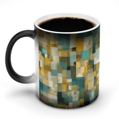 QWJKM Kaffeetasse, Gouache-Gemälde, Farbwechsel-Tasse, lustige Keramiktasse, neuartige Verfärbungstasse, personalisierbar, magische Tasse, wärmeempfindliche Kaffeetasse, Teetasse für Frauen, 340 ml von QWJKM