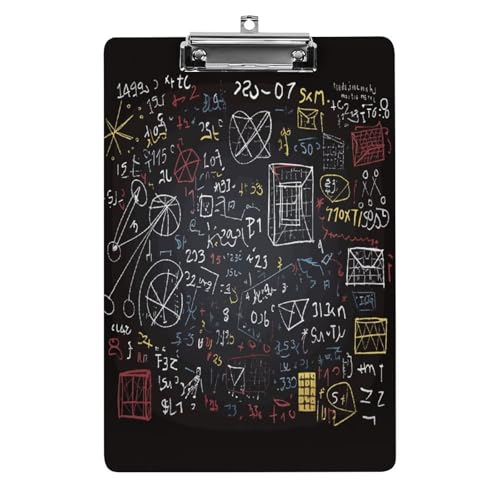 Acryl-Klemmbrett, Mathematik und Physik, bedruckte Klemmbretter, Standard A, 4 Buchstaben, Klemmbrett, niedriges Profil, dekorative Klemmbretter, 31,8 x 21,6 cm von QWNMD