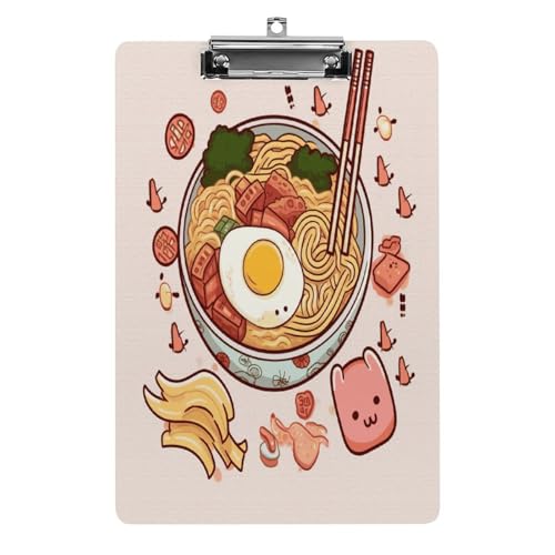 Acryl-Klemmbrett Delicious Sweet Ramen bedruckte Klemmbretter Standard A 4 Buchstabengröße Klemmbrett niedriges Profil Clip dekorative Klemmbretter 31,8 x 21,6 cm von QWNMD