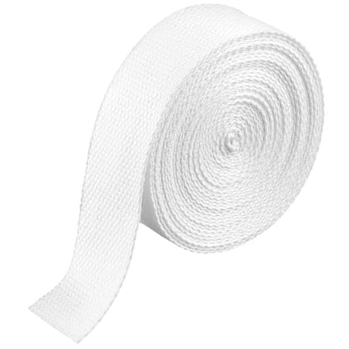 QWORK® 5 m Baumwoll-Gurtband, 32 mm Breite, 1,3 mm dick, Schwer und Dick Baumwollband von QWORK