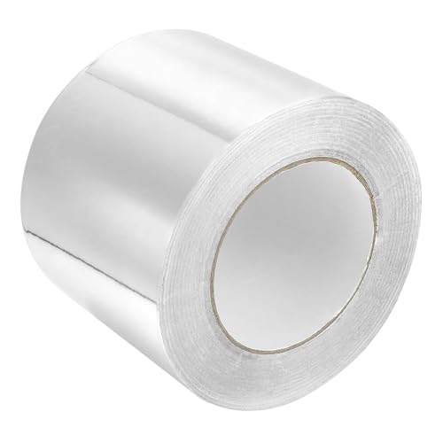 QWORK® Aluminium Klebeband, Wasserdichtes Panzertape, 100mm x 50m, Zum Abdichten, Feuchtigkeits und Staubschutz von QWORK