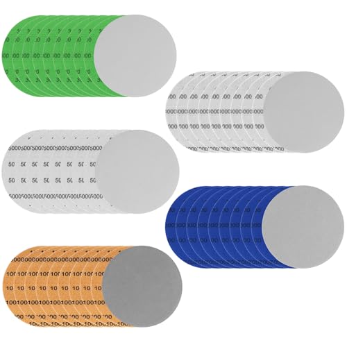 QWORK Schleifscheiben-Set für Schwingschleifer, 12,7 cm, 50 Stück (Körnung 3000/4000, 5000/7000/10000), Siliziumkarbid, hohe Körnung, Nass- und Trockenschleifpapier von QWORK